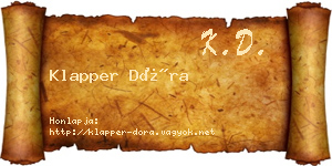 Klapper Dóra névjegykártya